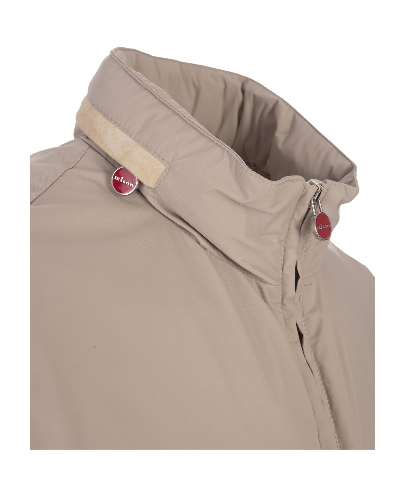 Kiton Beige Vest With Pull-out Hood - Brown