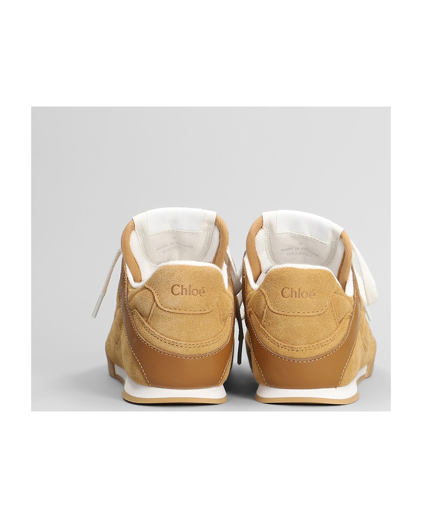 Chloé Kick Sneakers In Camel Suede - Camel