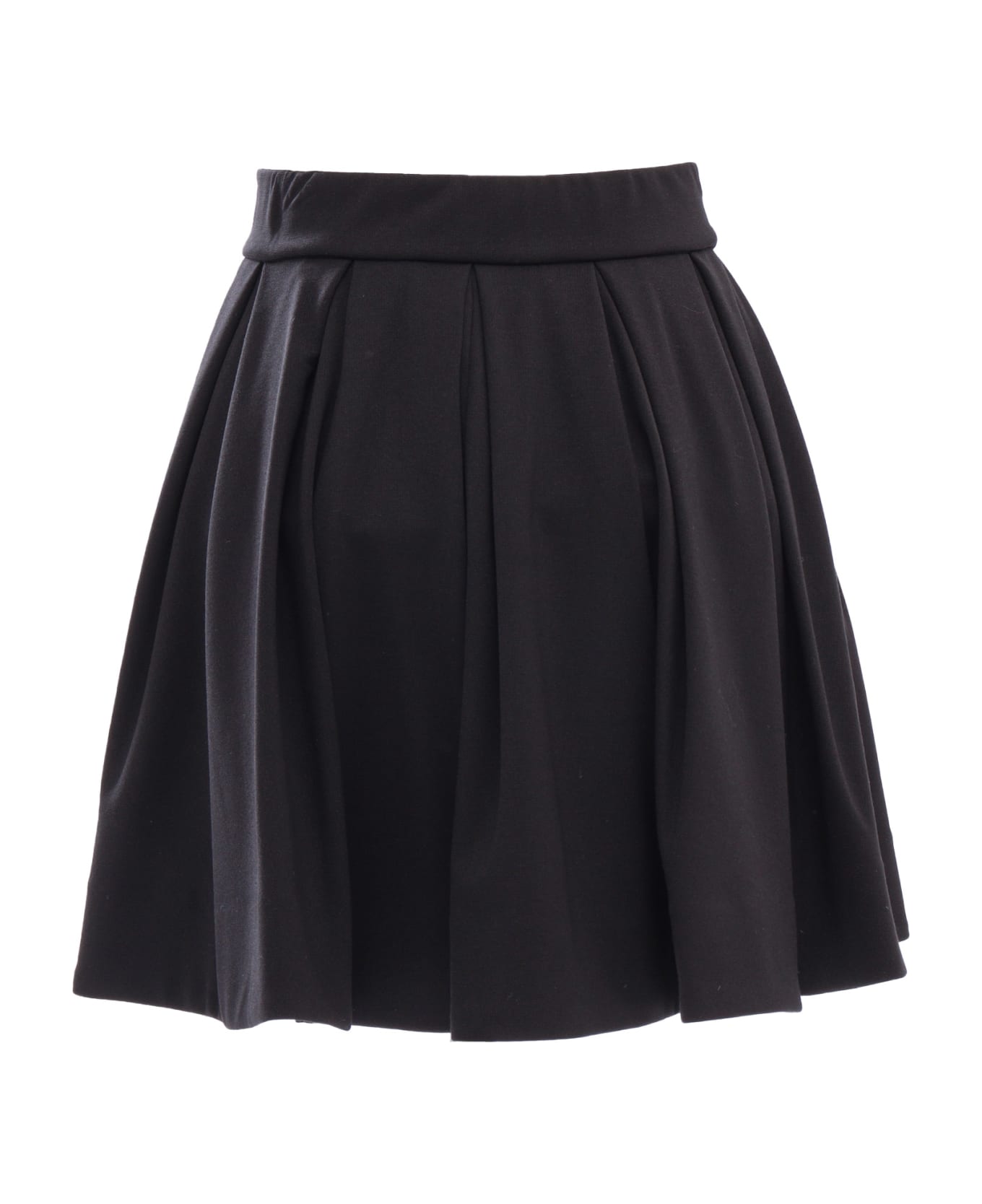 Balmain Logo Buttons Embellished Skirt - BLACK