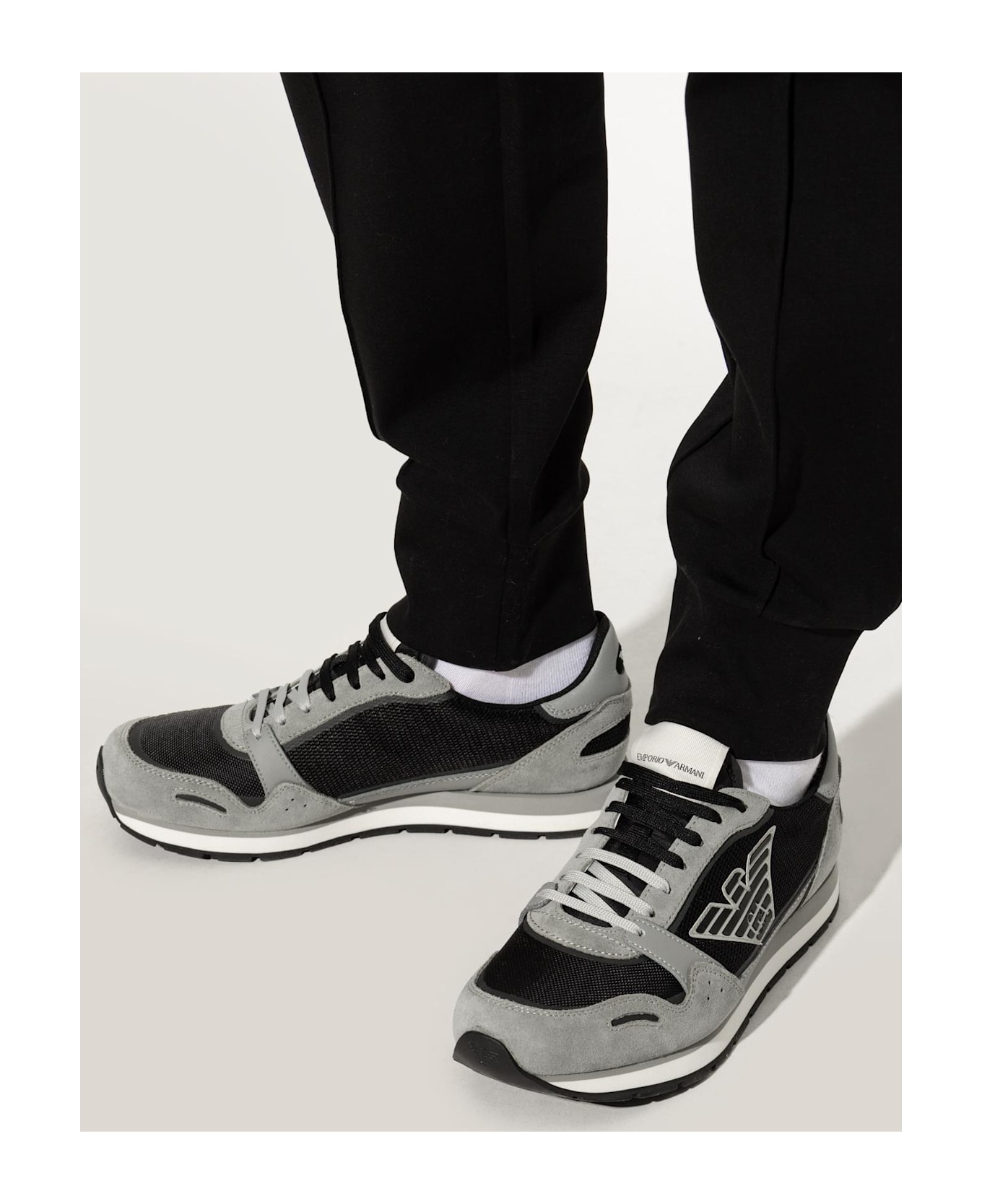 Emporio Armani Sneakers With Logo - Black