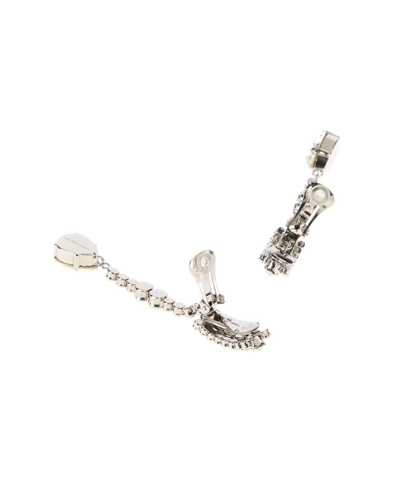 Alessandra Rich Embellished Metal Earrings - CRYSILVER