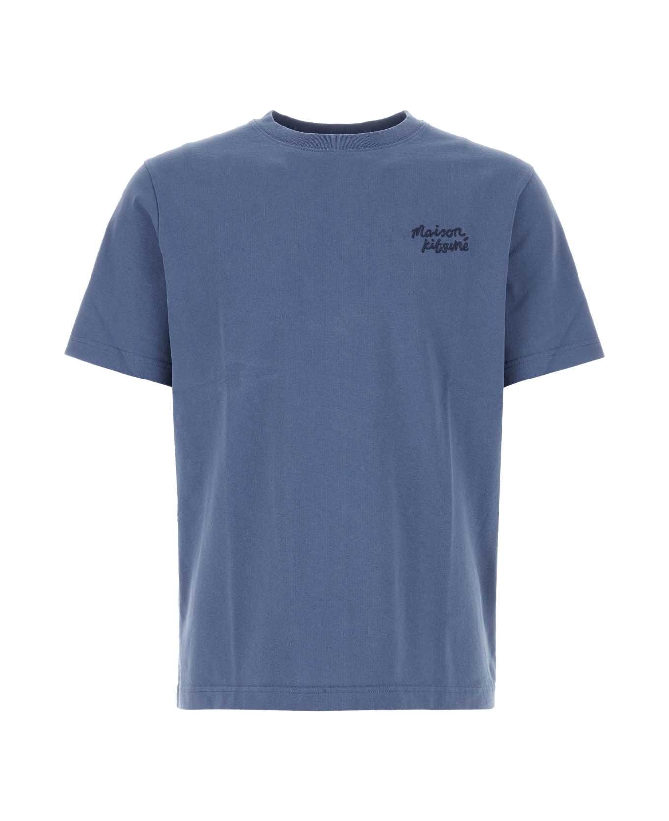 Maison Kitsuné Air Force Blue Cotton T-shirt - STORMBLUE