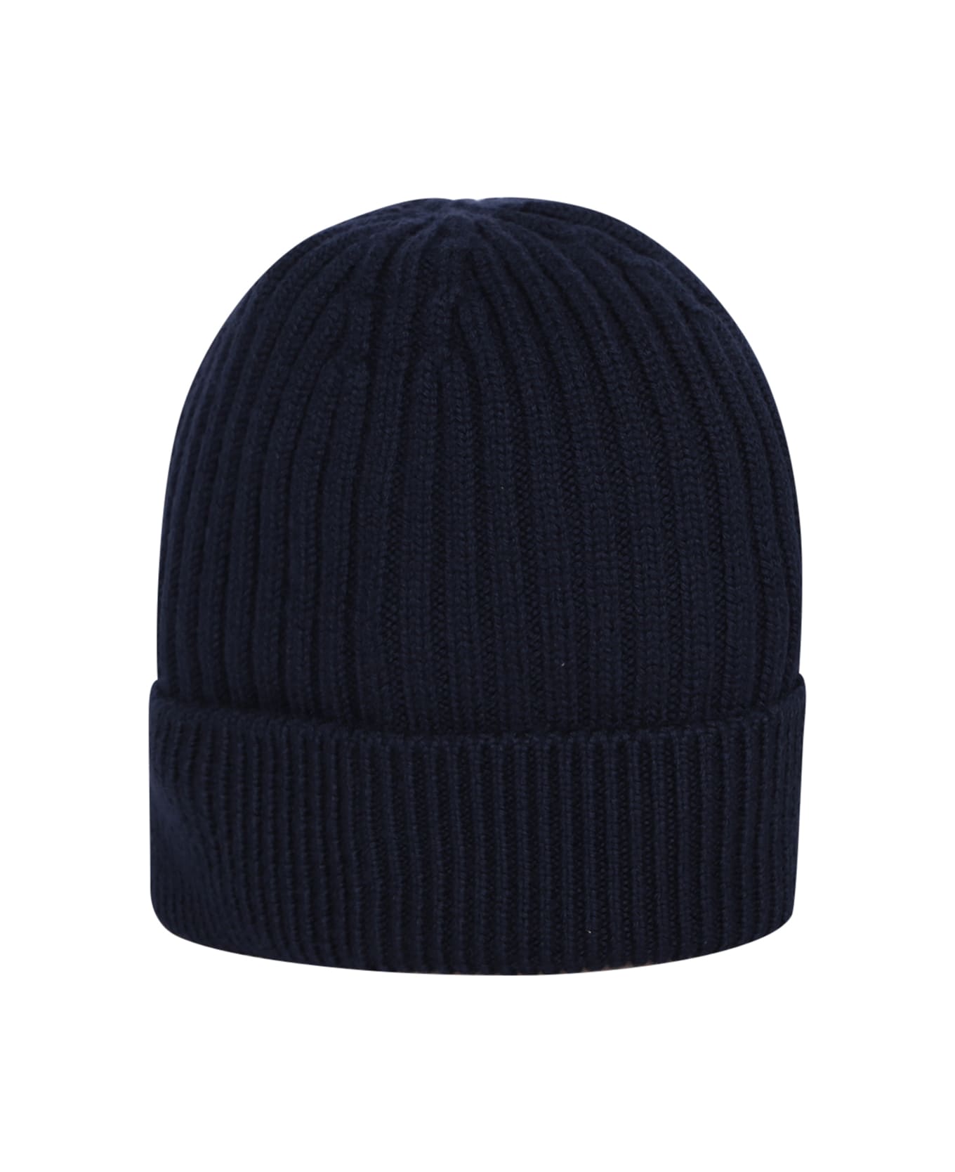 Moncler Grenoble Night Blue Ribbed Wool Beanie - Blue 帽子