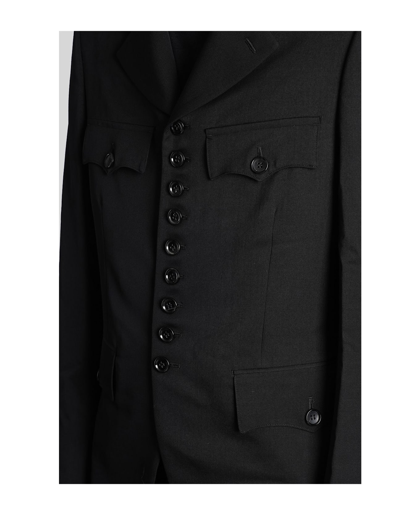Comme Des Garçons Homme Plus Blazer In Black Wool - black