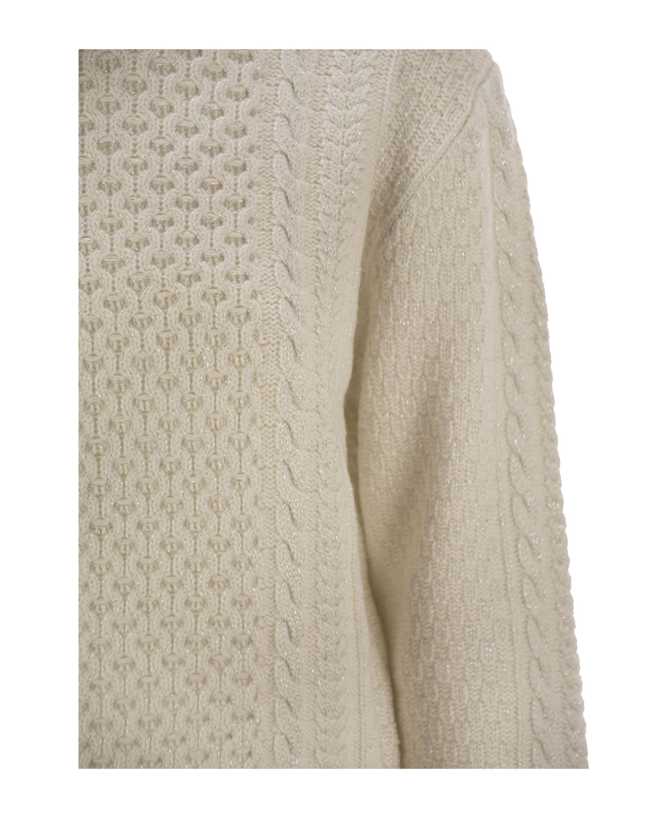 Fabiana Filippi Platinum Fisherman Jersey With Lurex - Cream