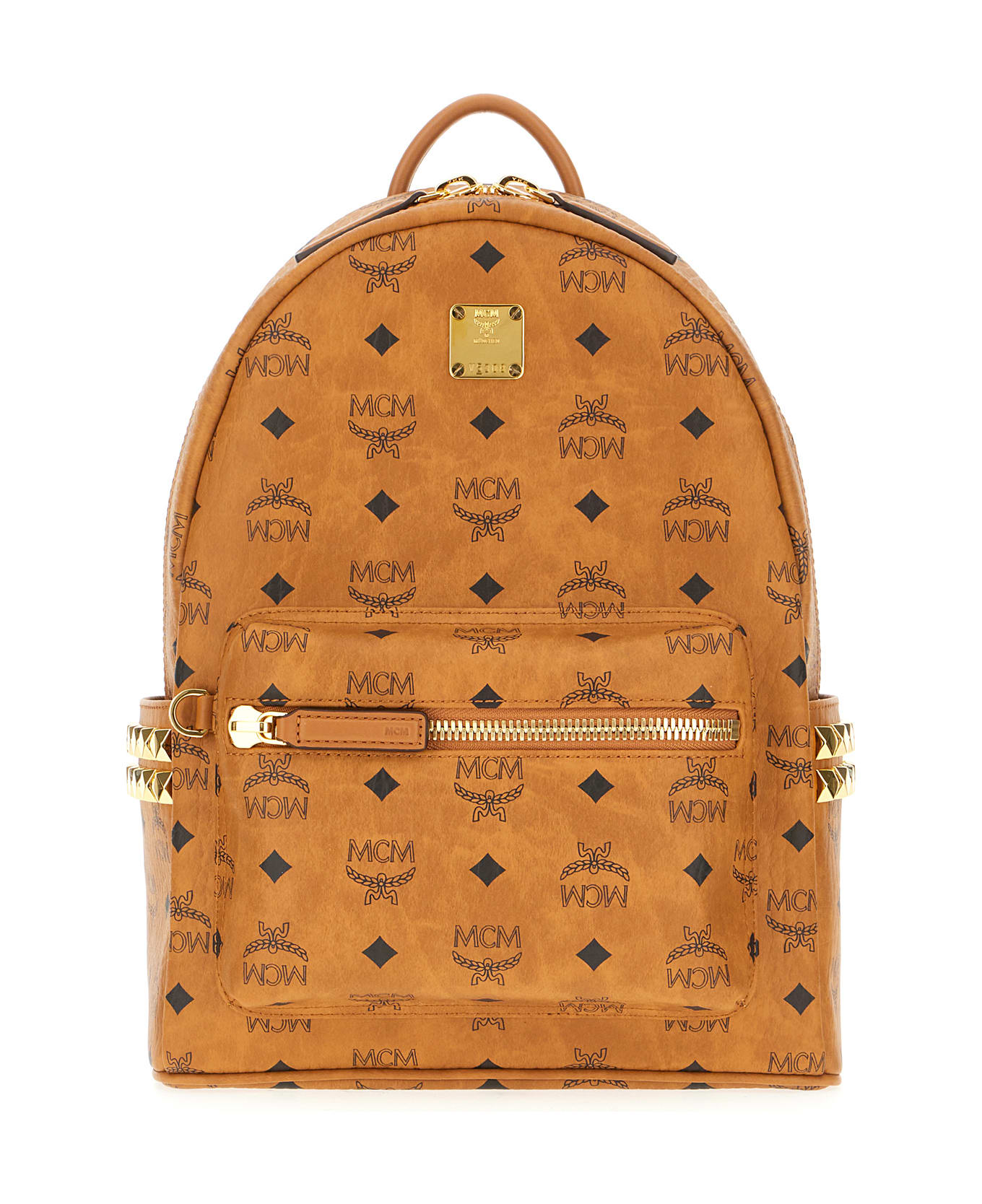 MCM Printed Synthetic Leather Backpack - Cognac