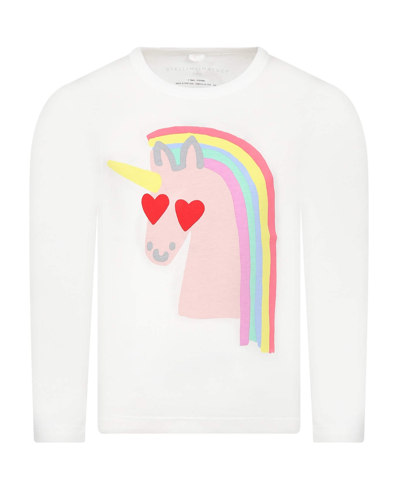 Stella McCartney Kids White T-shirt For Girl With Unicorn - White