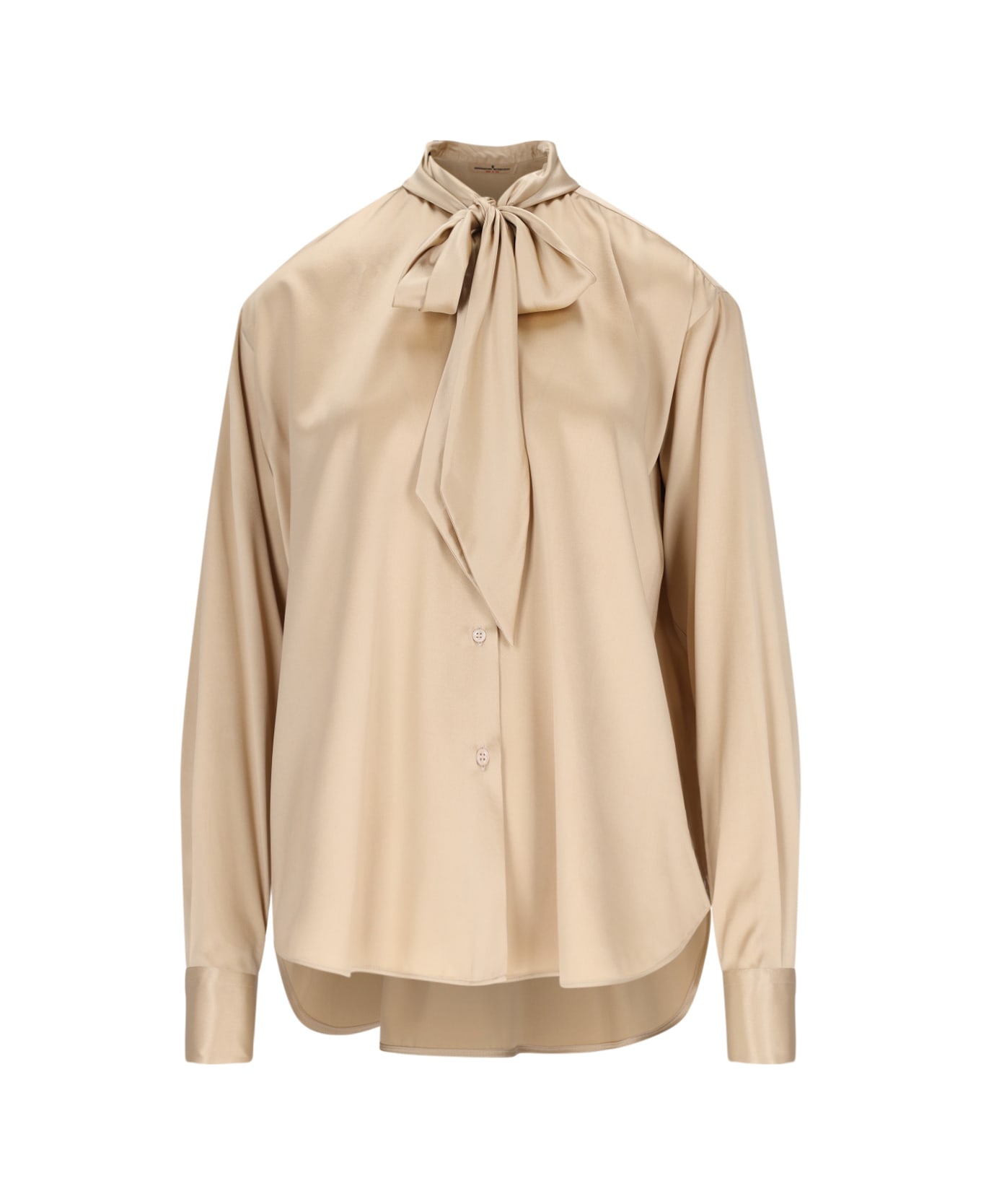 Ermanno Scervino Lavallière Shirt With Bow - Beige