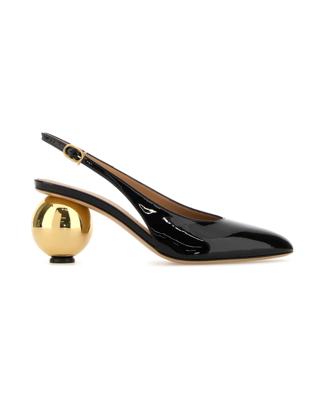 Ferragamo Black Leather Tessie 70 Pumps - NEROBISCOTTO