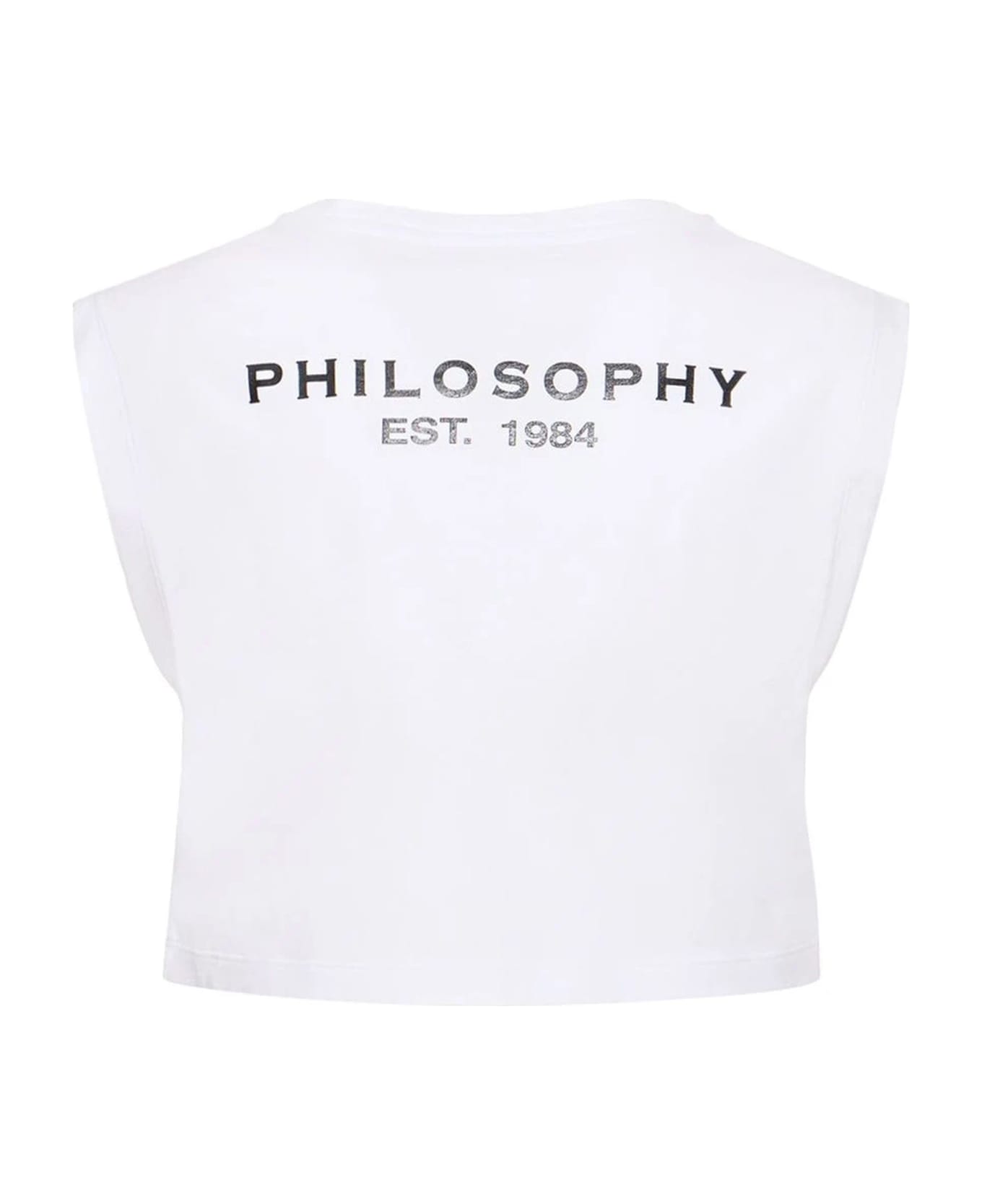 Philosophy di Lorenzo Serafini T-shirt Cropped Con Logo - Bianco