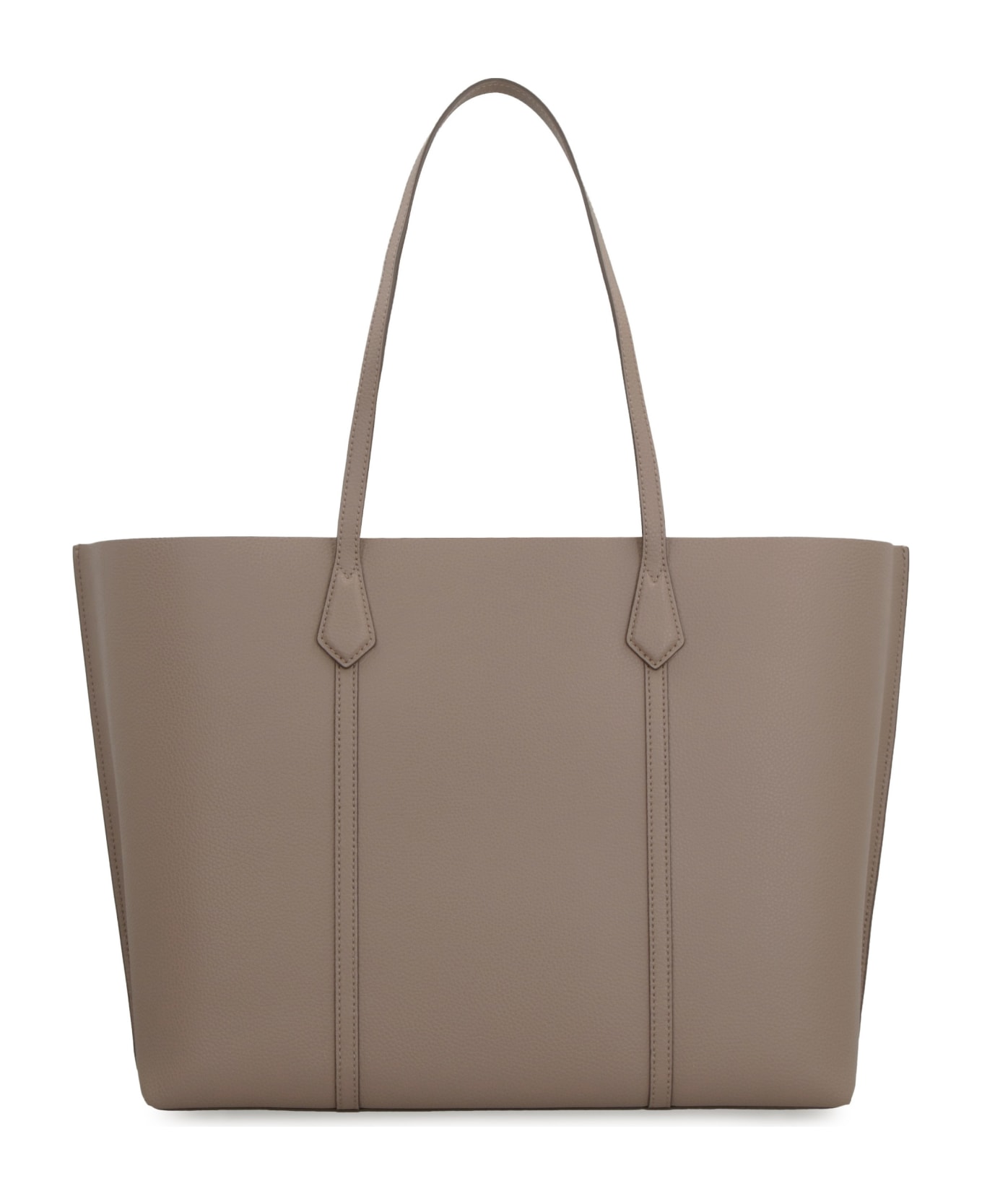 Tory Burch Perry Smooth Leather Tote Bag - turtledove