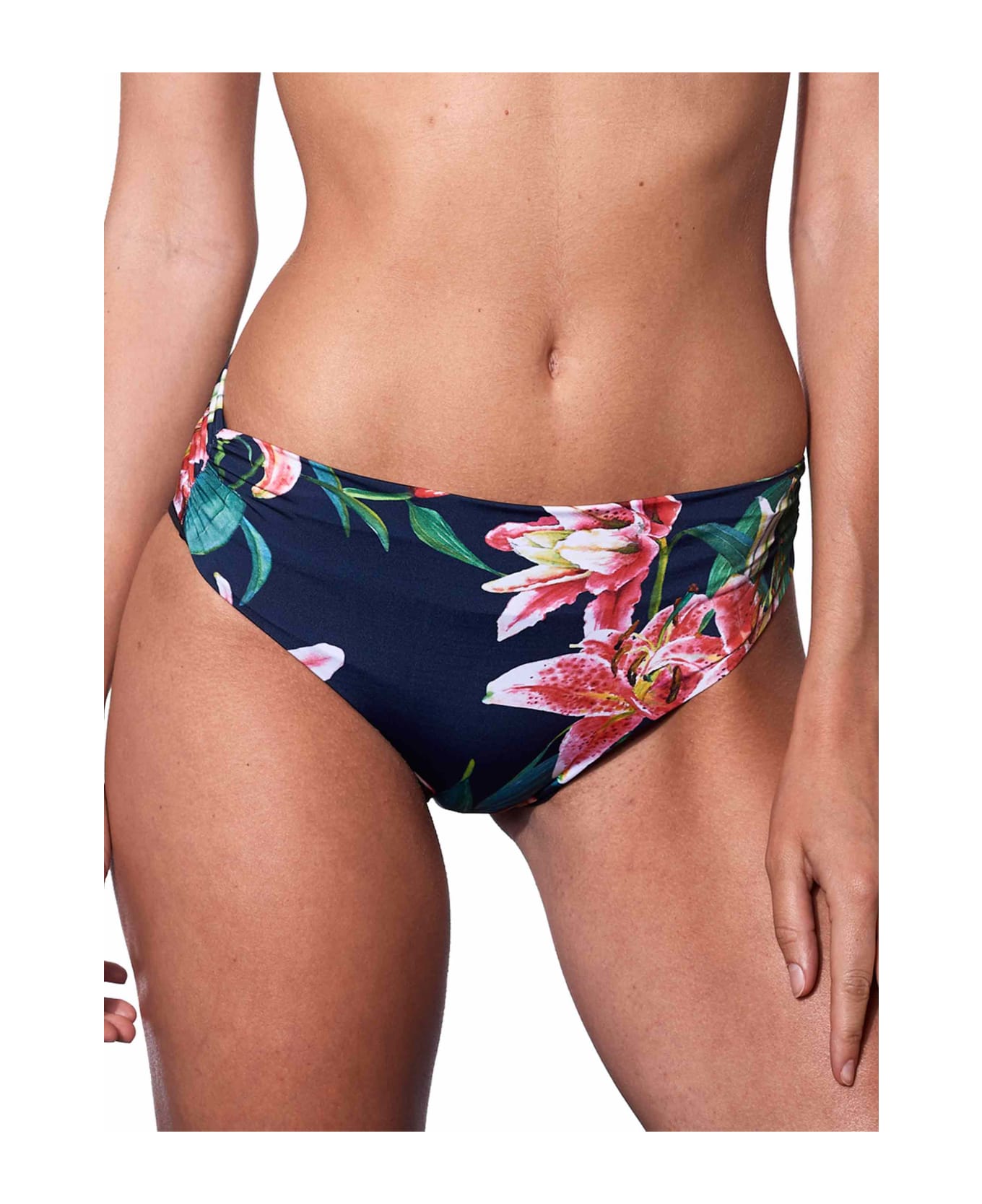 MC2 Saint Barth Tropical Print High Waist Swim Briefs - BLUE