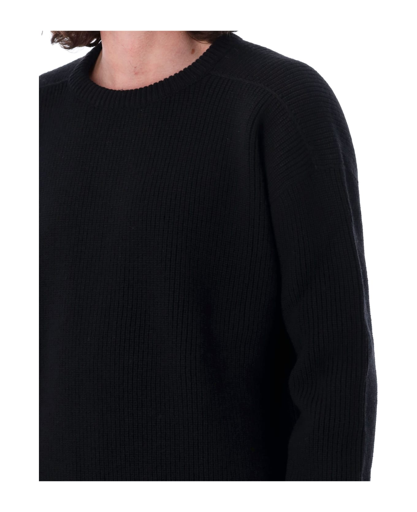 Rick Owens Fisherman Roundneck Sweater - BLACK