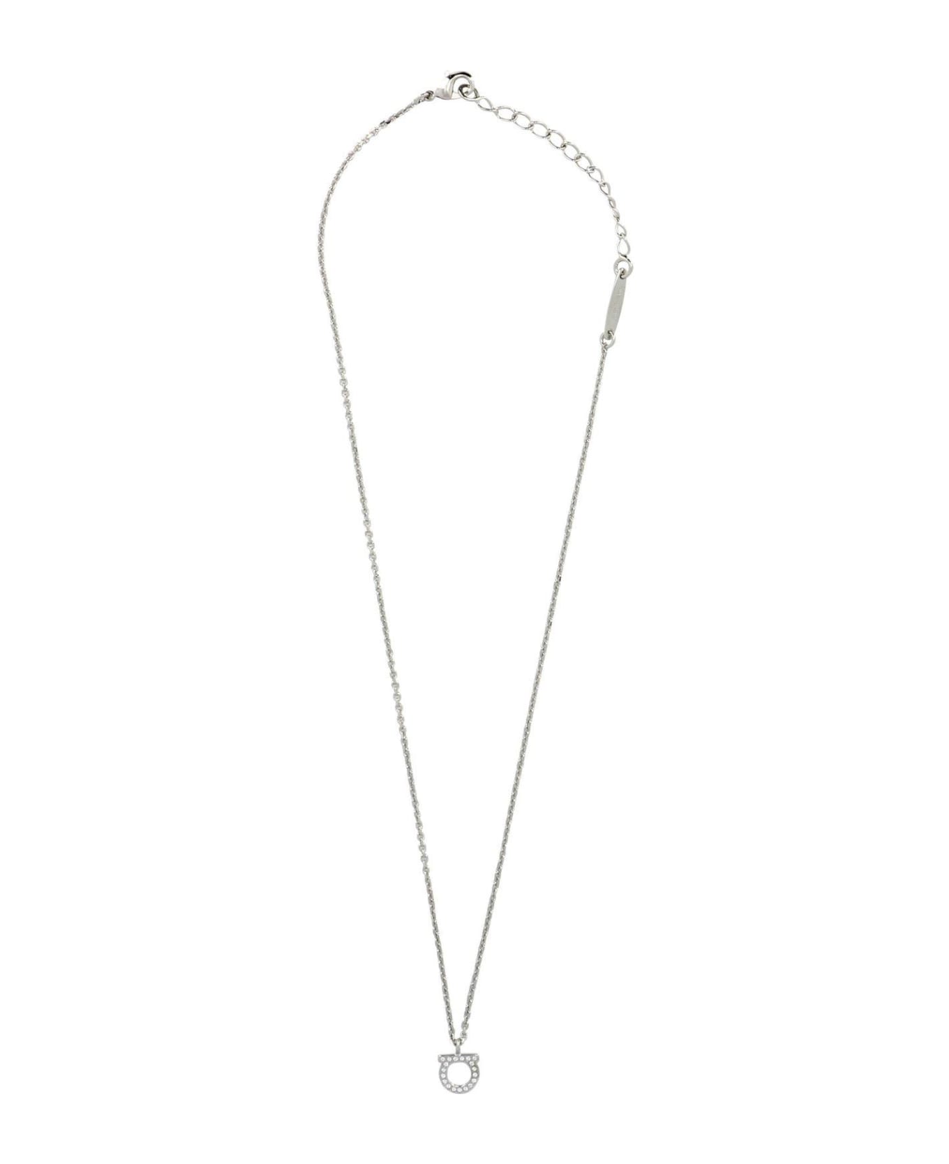 Ferragamo Gancini Embellished Necklace - Silver ネックレス
