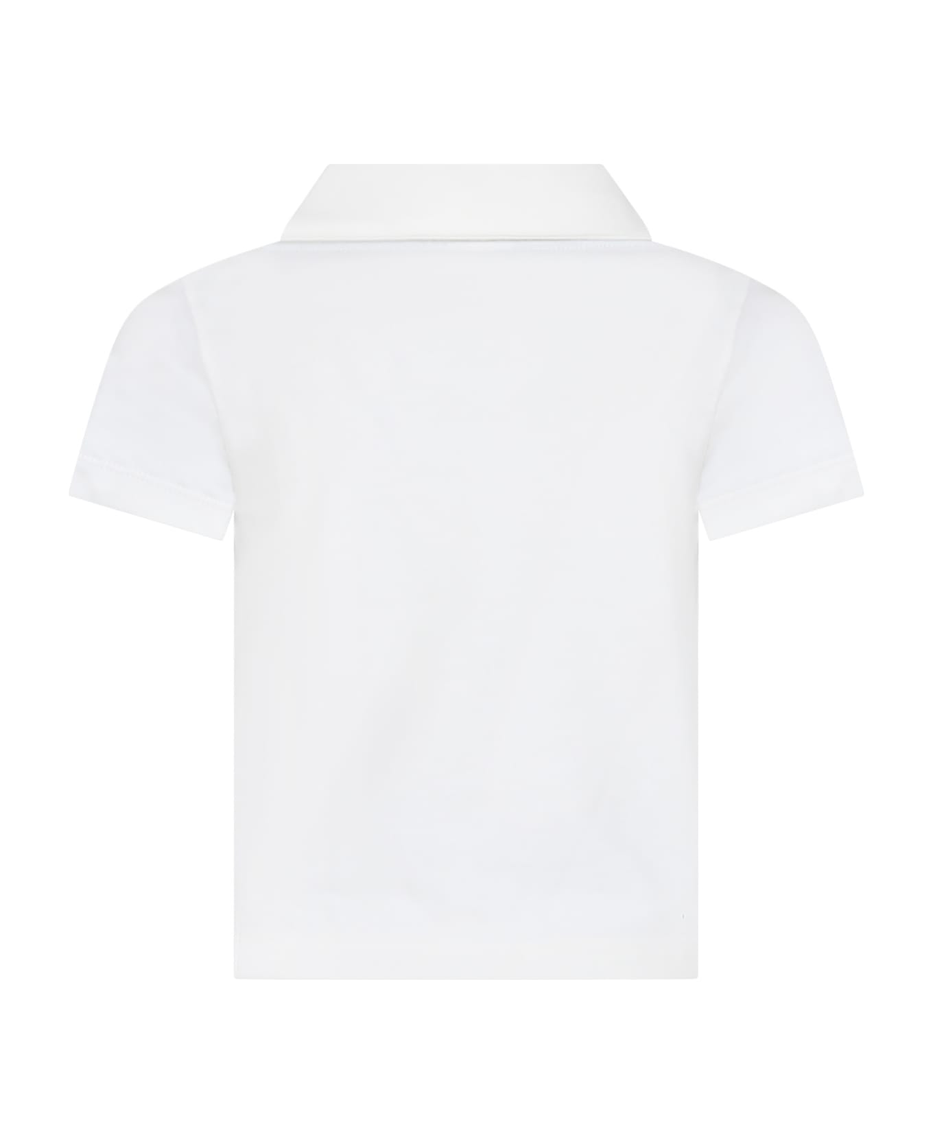 Petit Bateau White Polo Shirt For Boy With Logo - White Tシャツ＆ポロシャツ