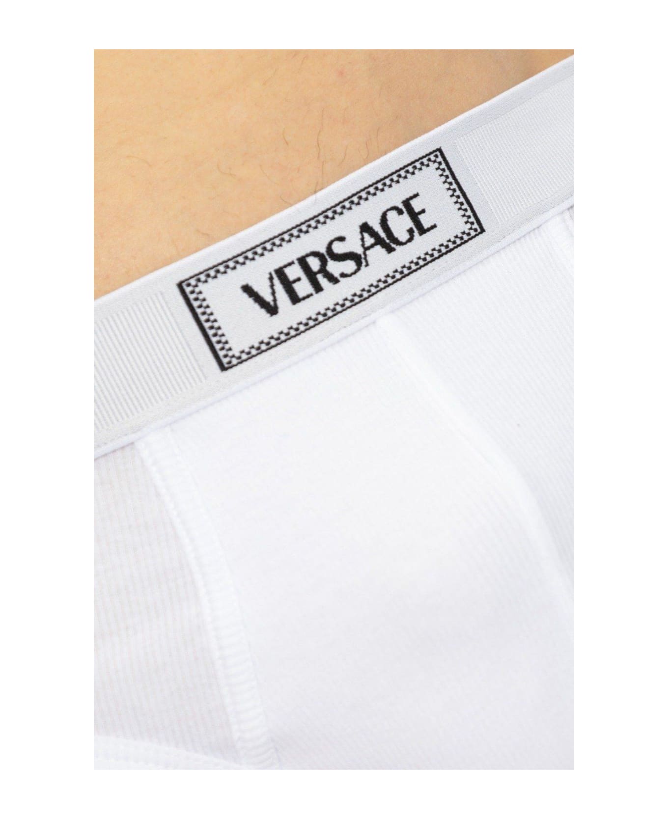 Versace 90s Logo-waistband Stretched Briefs - White