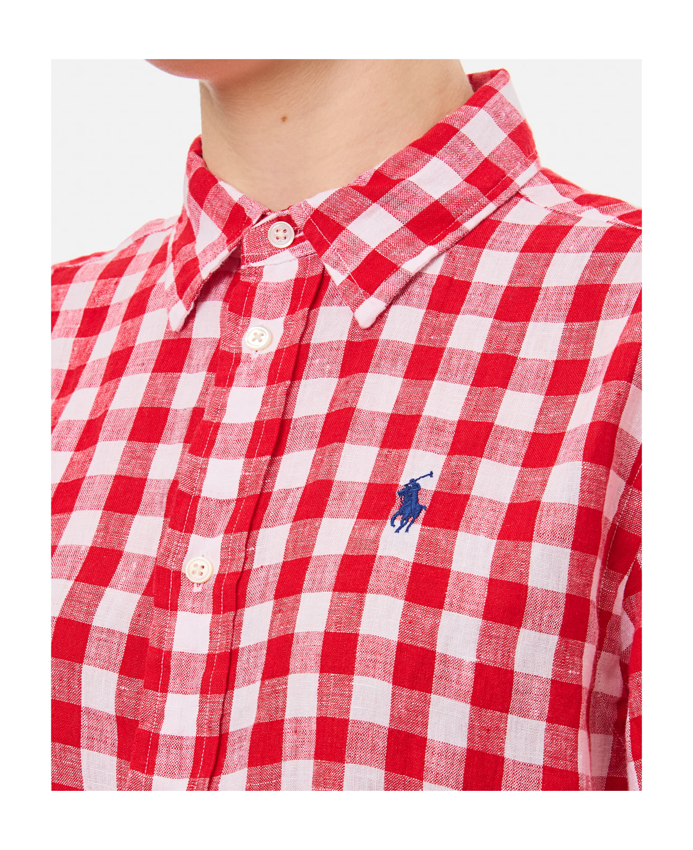 Polo Ralph Lauren Linen Crop Shirt - Red