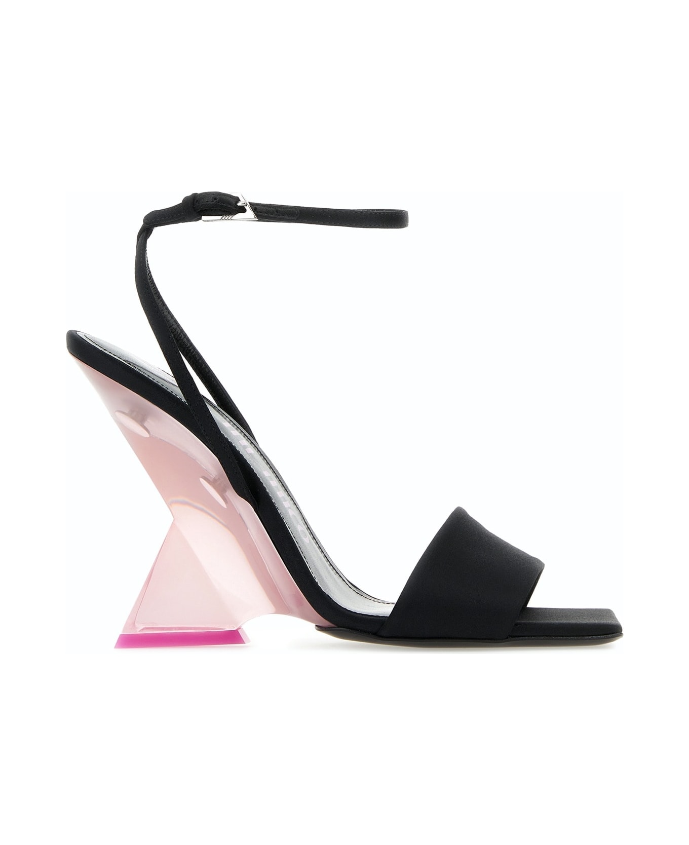 The Attico Black Satin Cheope Sandals - BLACKPINK