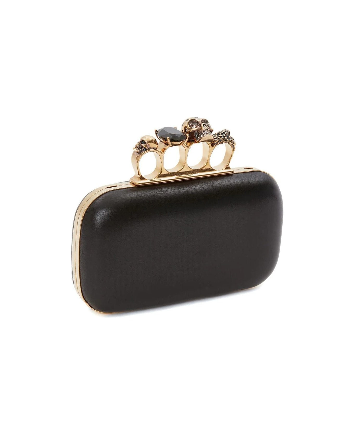 Alexander McQueen Knuckle Clutch With Chain In Black - Black クラッチバッグ