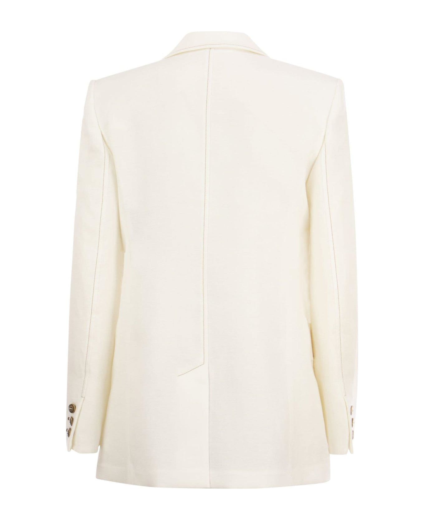 Max Mara Double Breasted Tailored Jacket - BIANCO