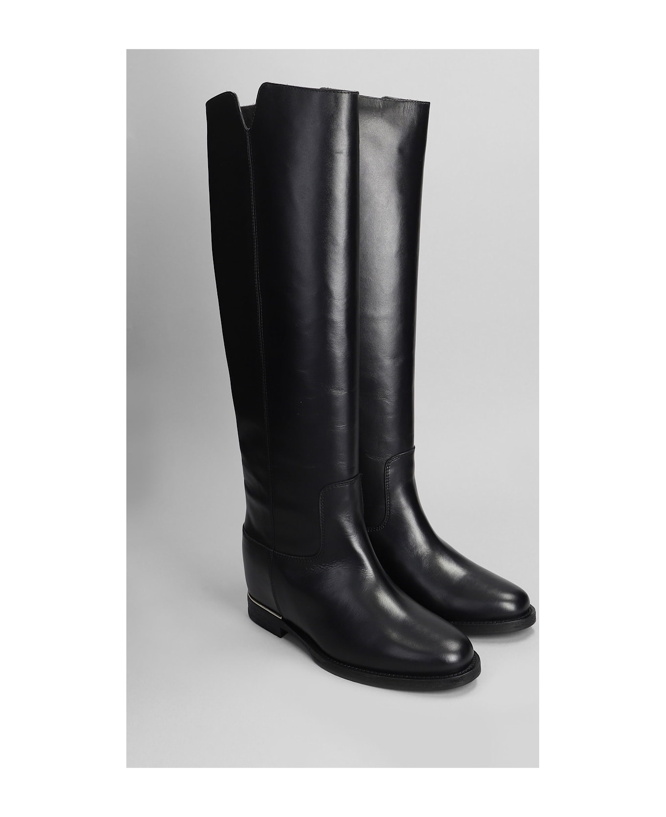 Via Roma 15 In Black Leather - black ブーツ