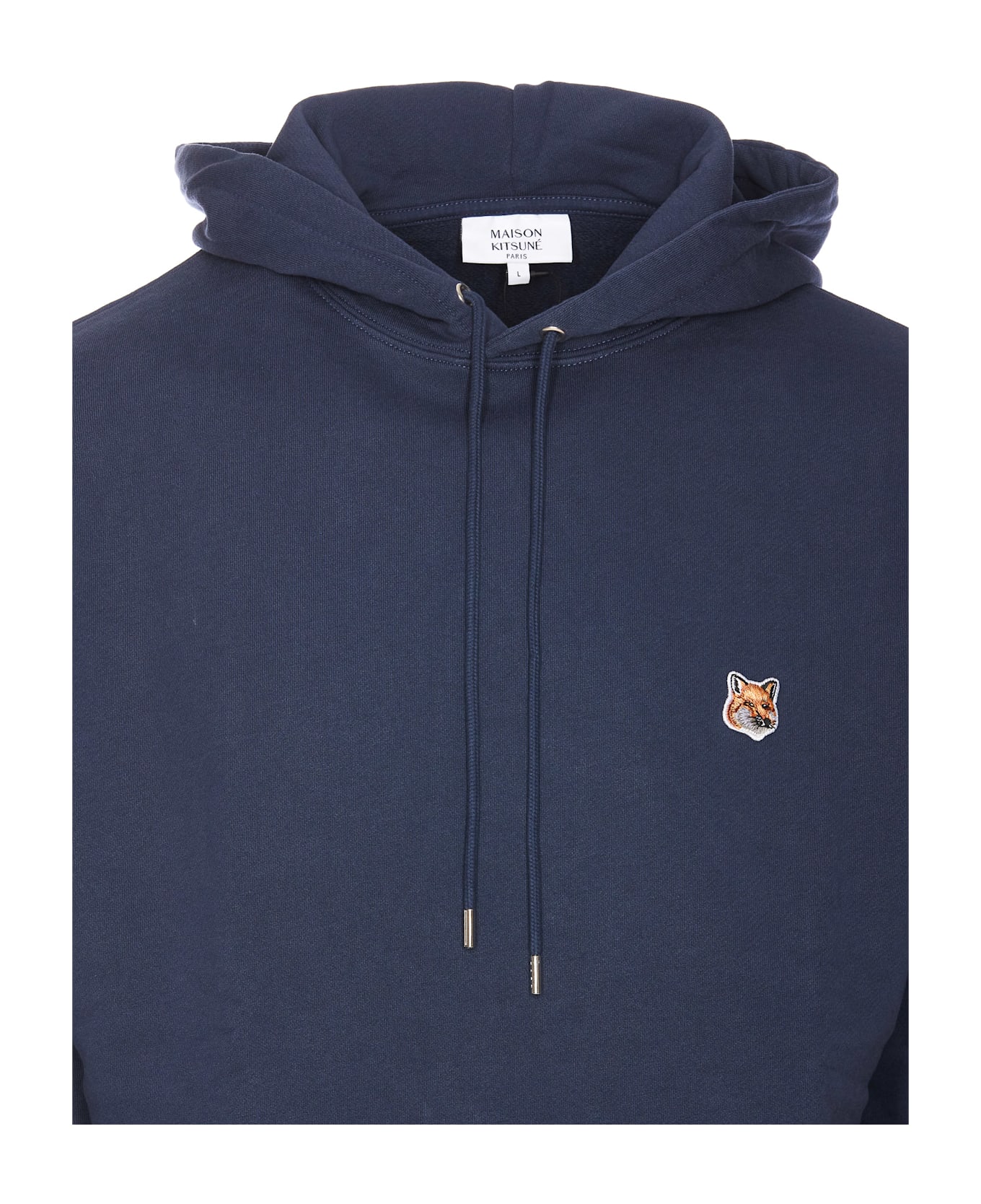 Maison Kitsuné Fox Head Patch Regular Hoodie - INK BLUE