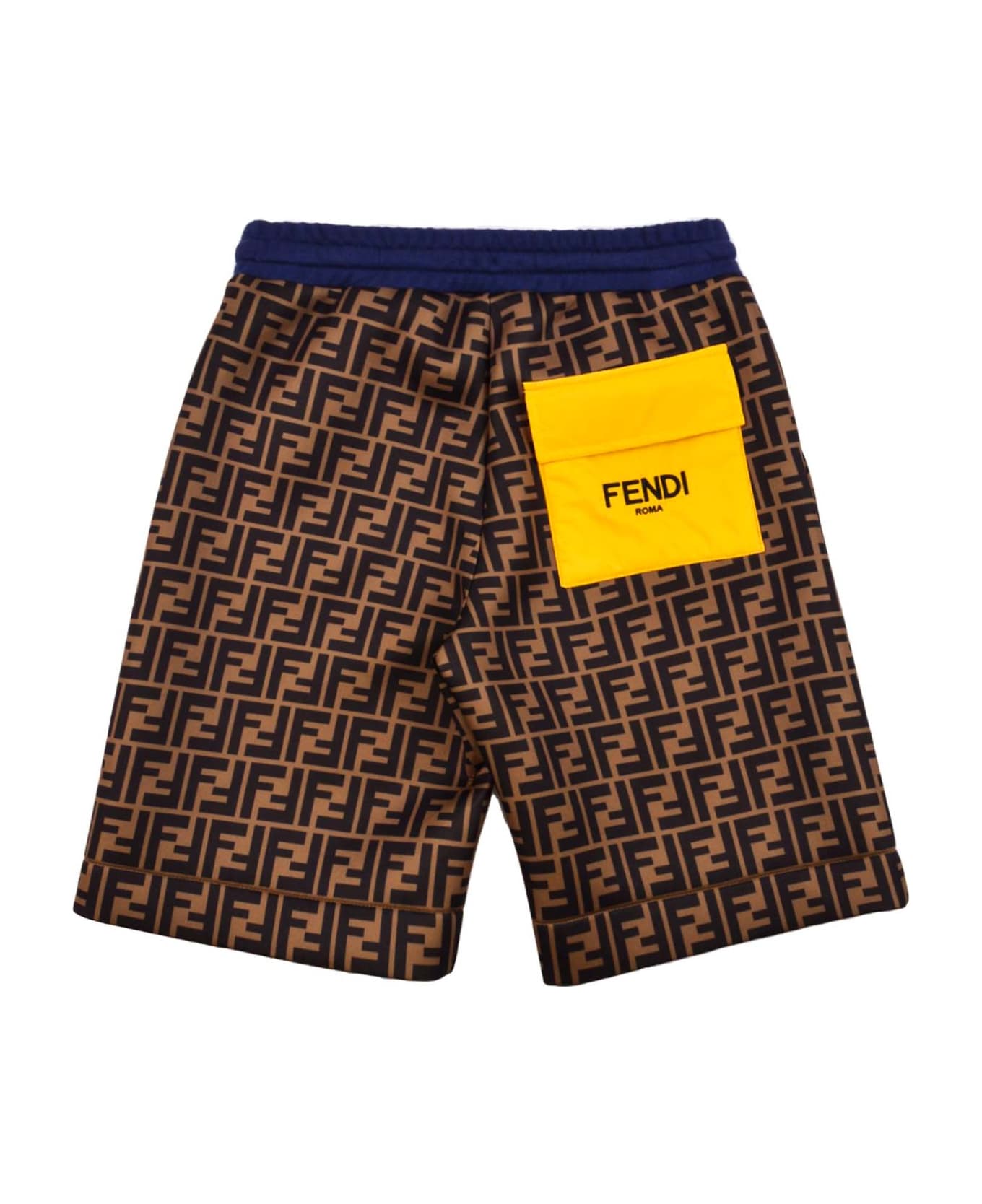 Fendi Brown Cotton Bermuda Shorts - Zucca