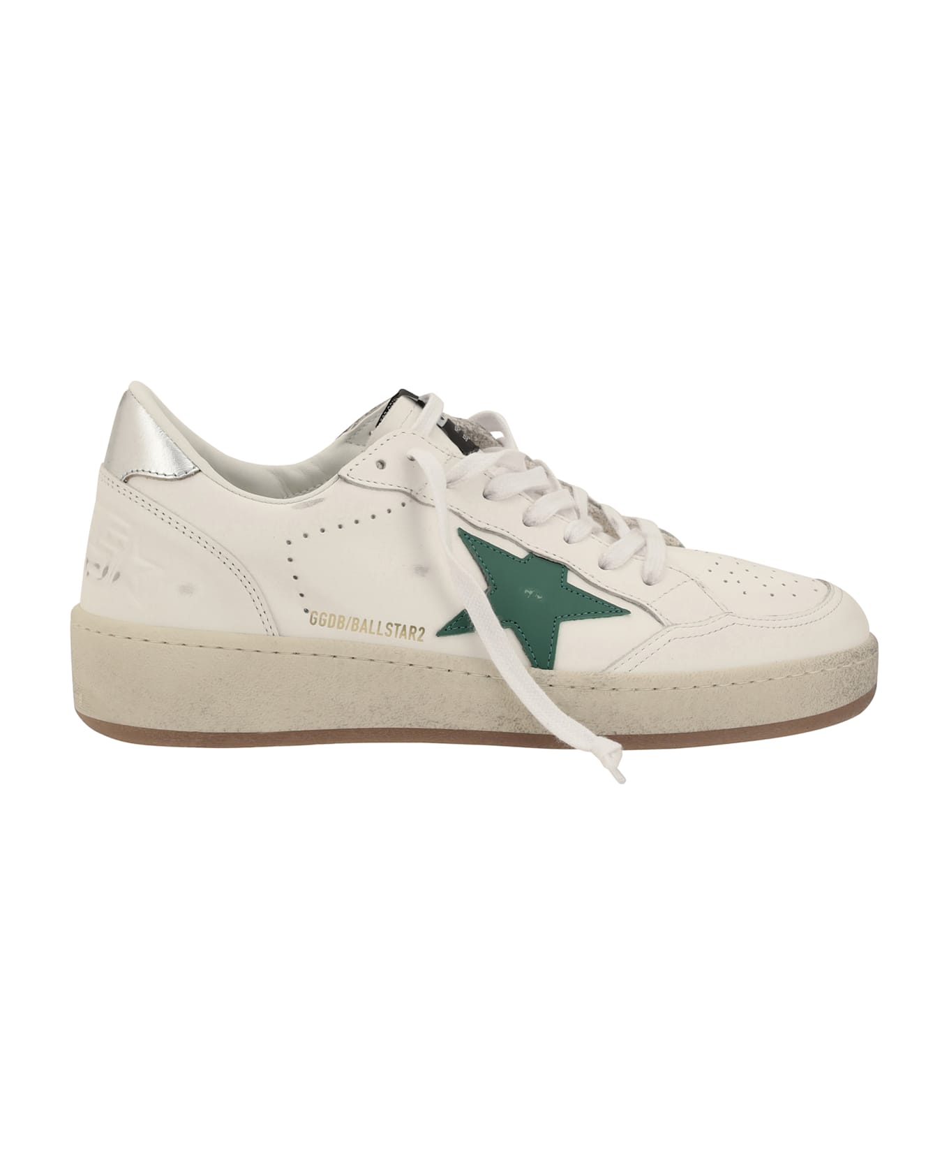 Golden Goose Ball Star Sneakers - White/green/silver