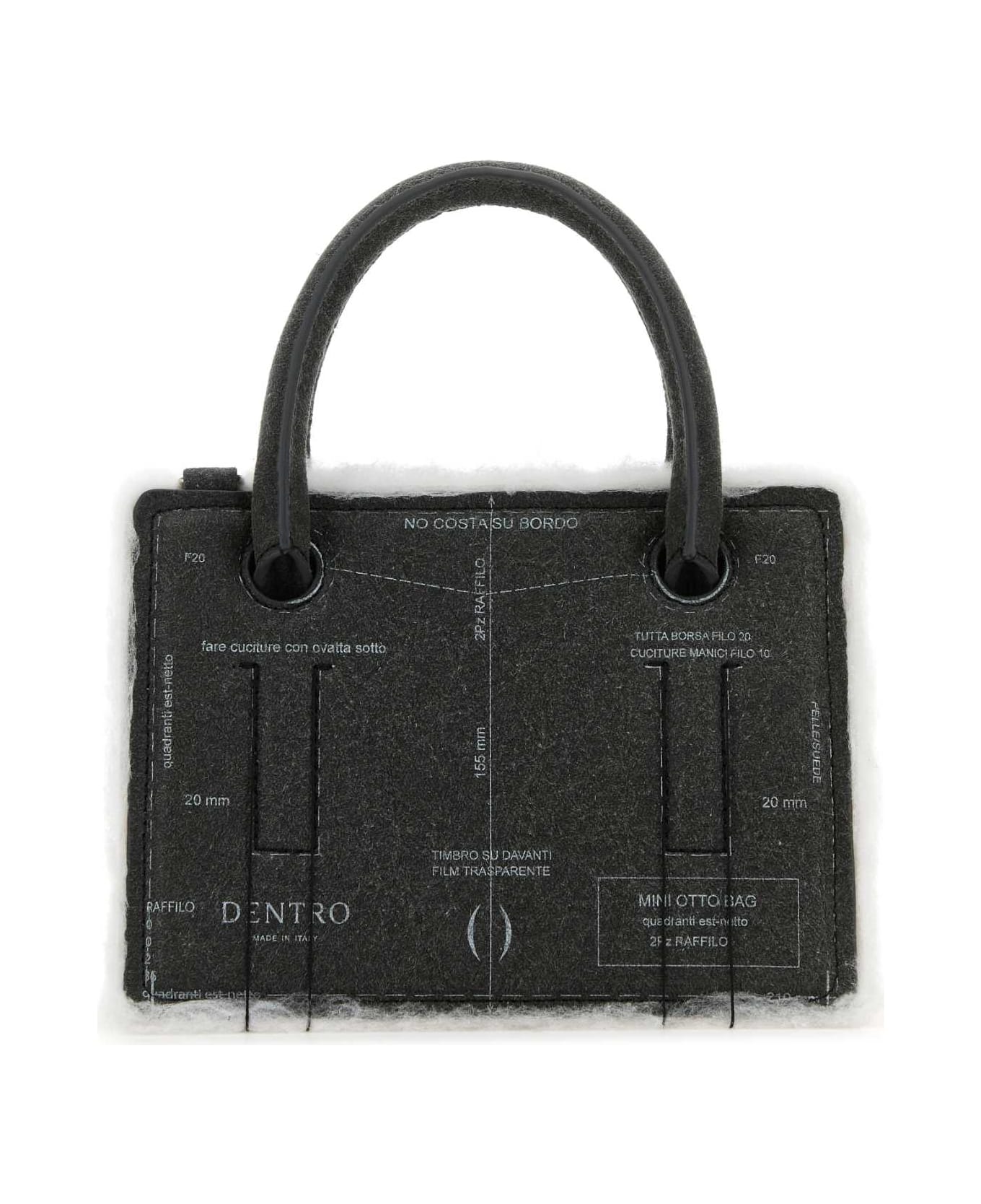 Dentro Grey Leather Mini Otto Handbag - PAPER