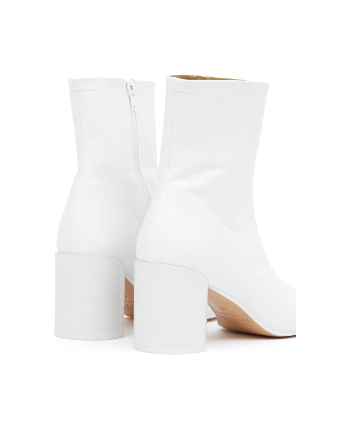 MM6 Maison Margiela Leather Ankle Boots - White