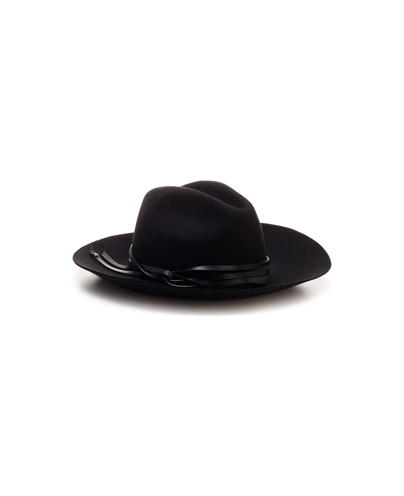 Golden Goose Fedora Rattan Hat - black