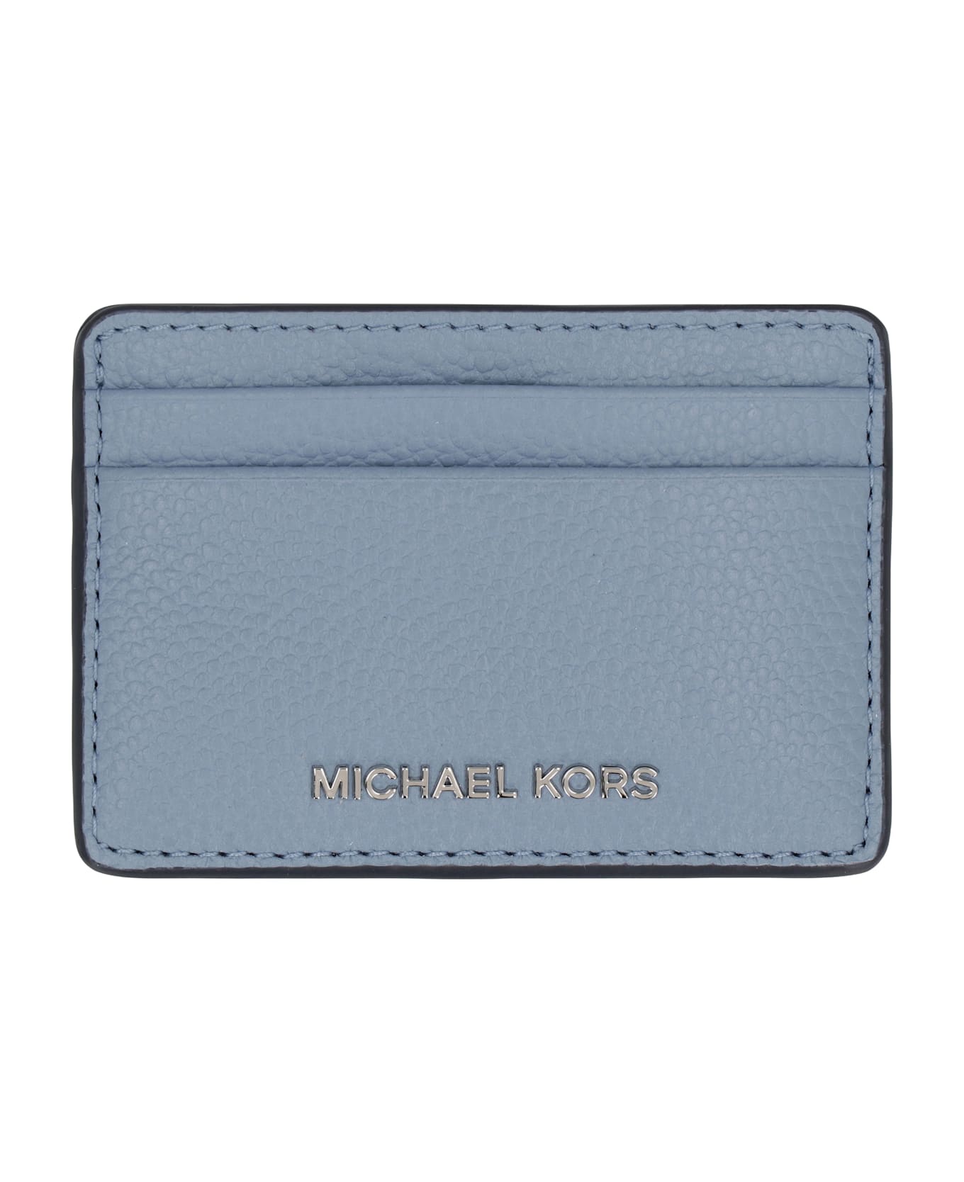 MICHAEL Michael Kors Pebbled Calfskin Card Holder - Light Blue