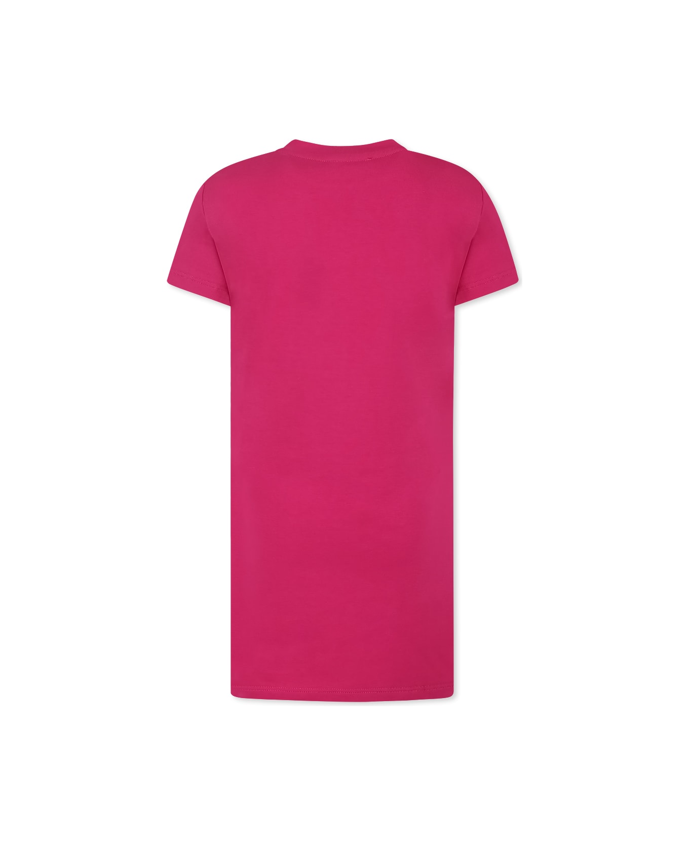Balmain Fuchsia Dress For Girl With Logo - Fuchsia