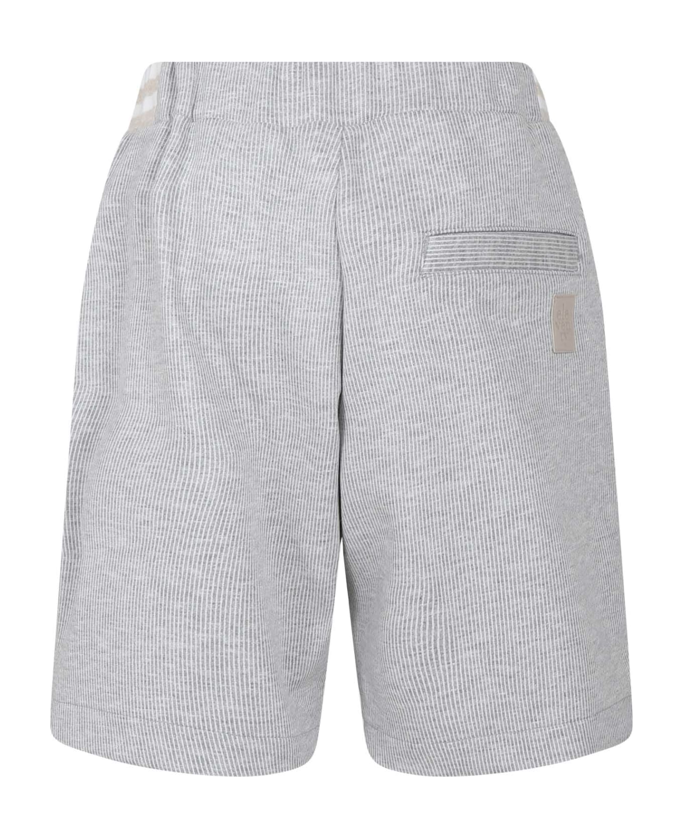 Eleventy Grey Shorts For Boy With Logo - Grey