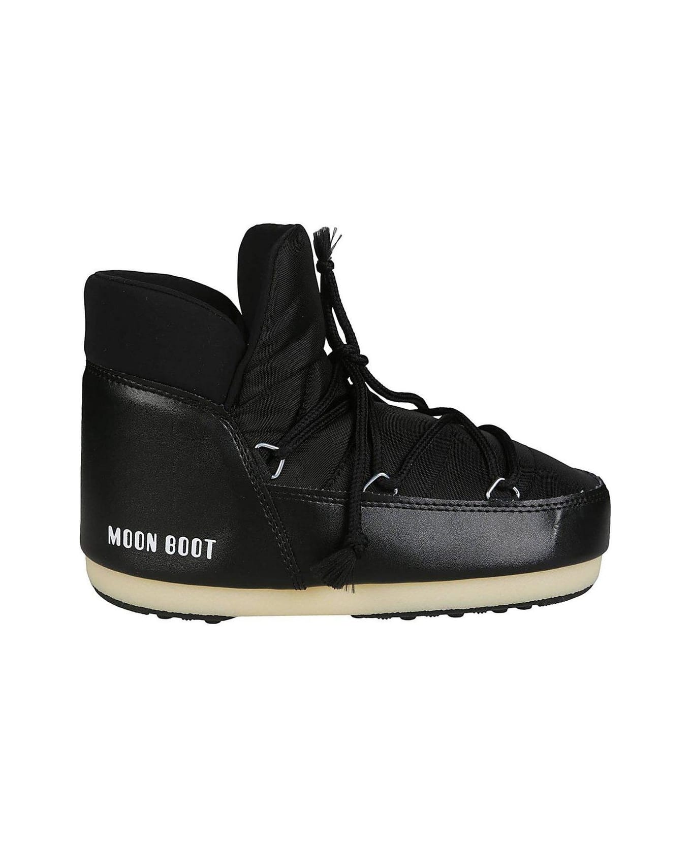 Moon Boot Logo Printed Round Toe Boots - Nero