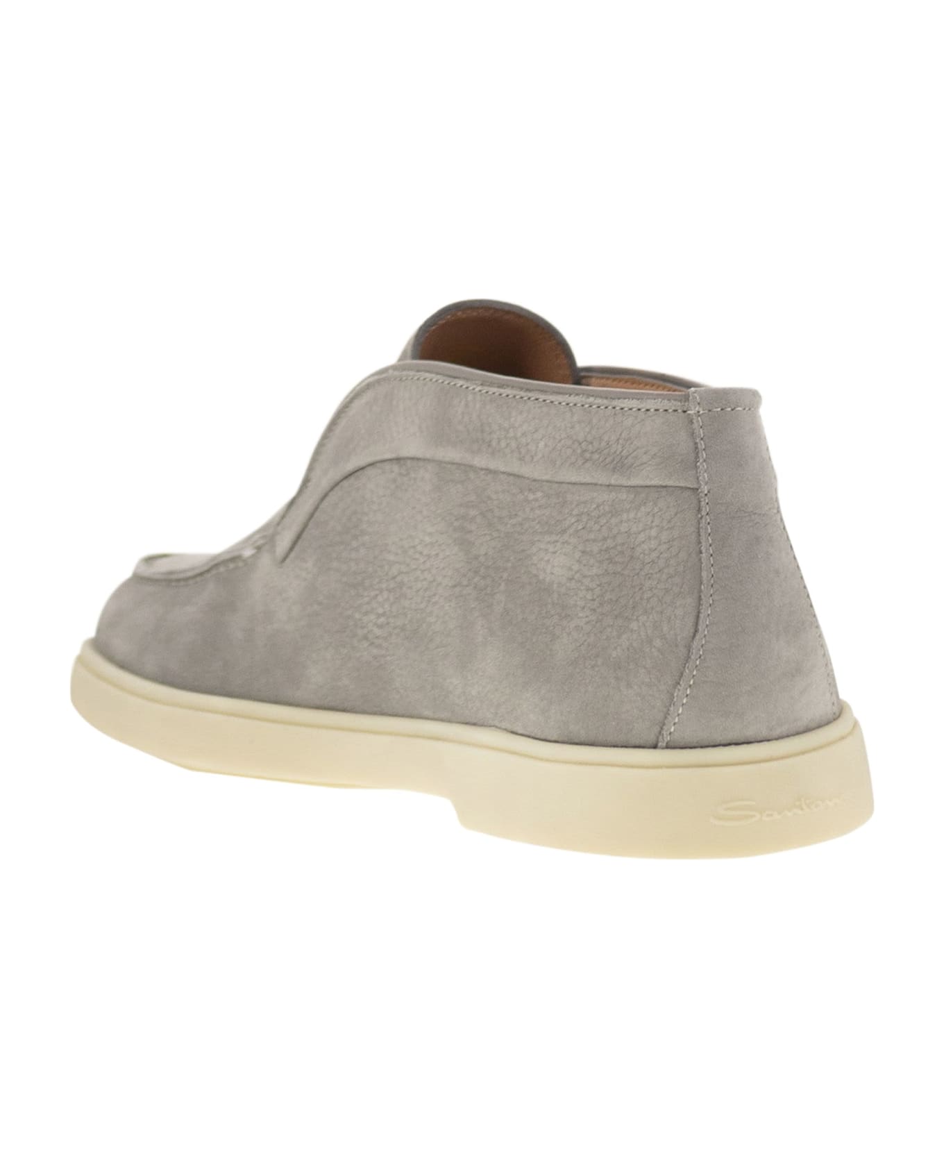 Santoni Desert Boot In Nubuck - Light Grey