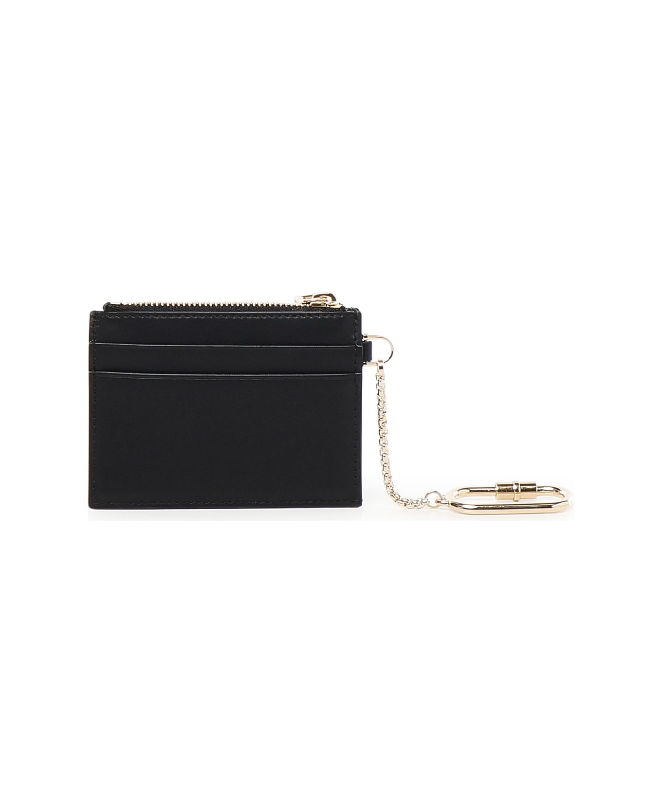 Ferragamo Card Holder With Key Ring - Black