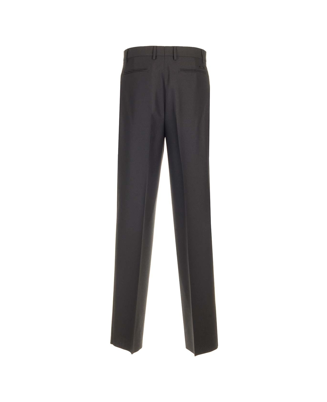 Versace Formal Trousers In Mohair Blend - Black