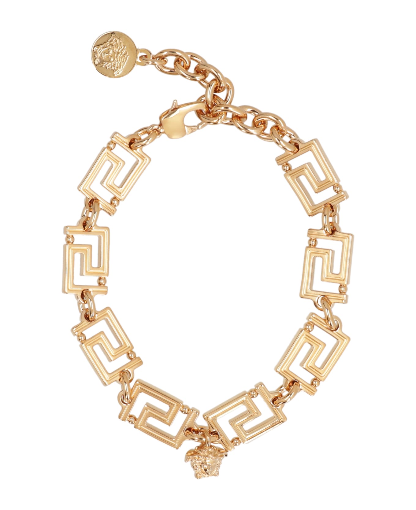 Versace Twisted Groumette Steel Chain Bracelet - Gold