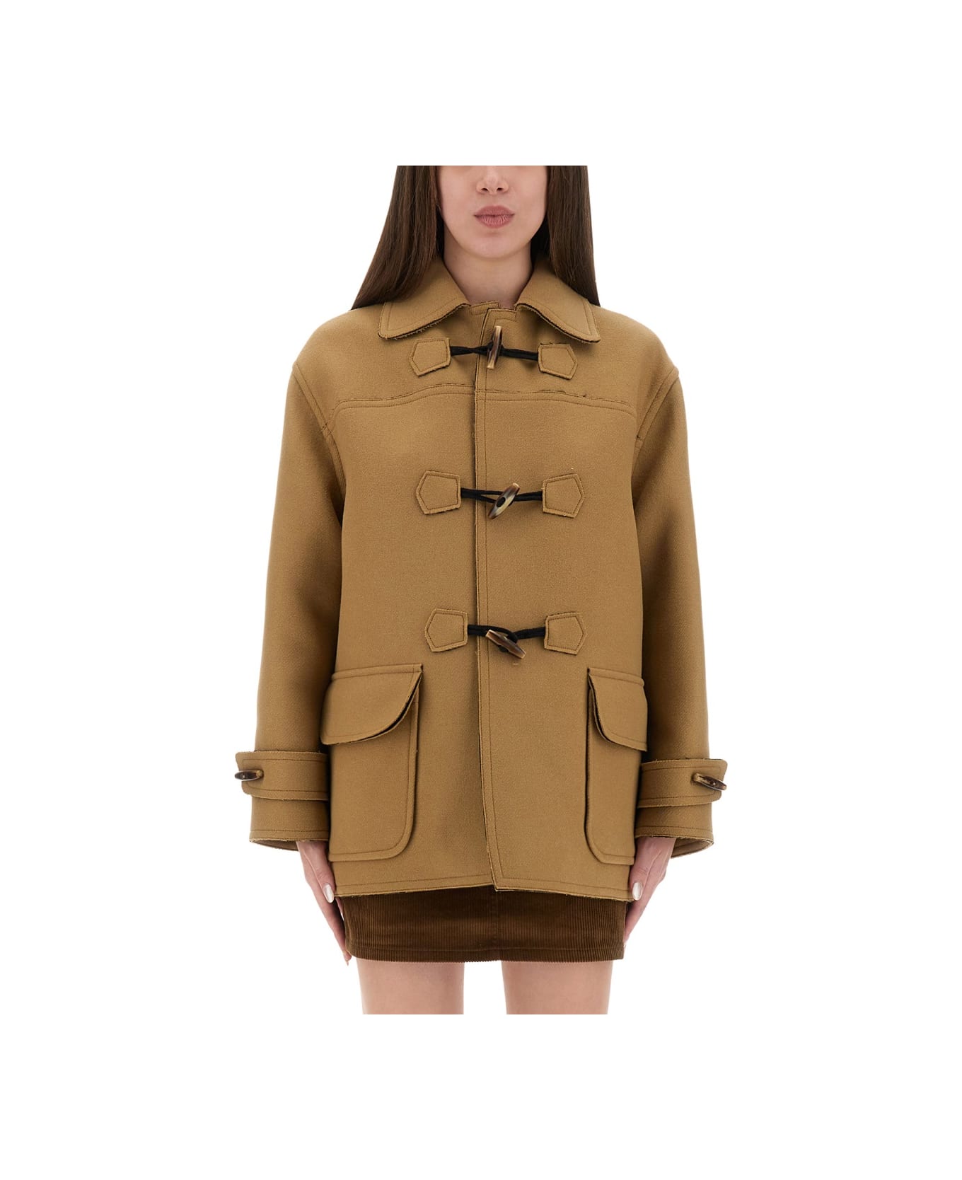 M05CH1N0 Jeans Duffle Jacket - BEIGE