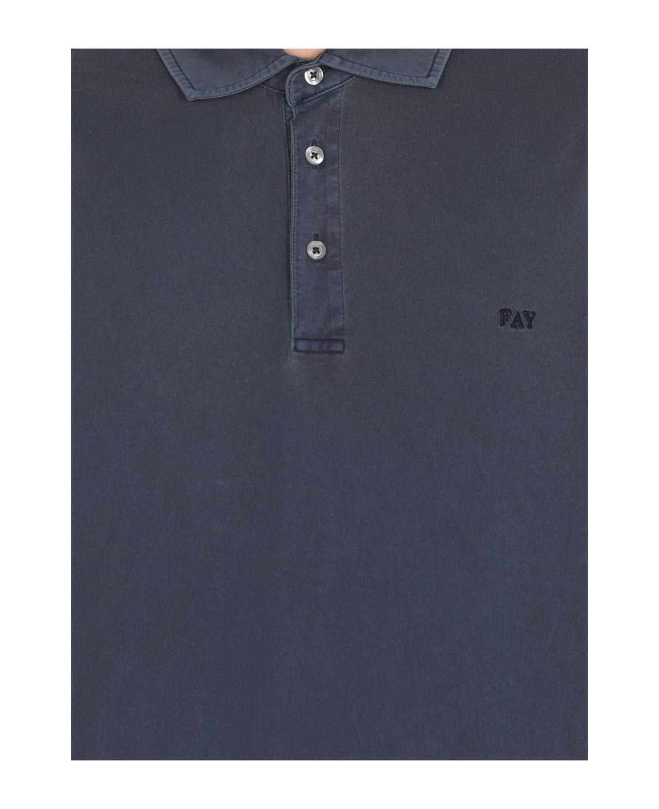 Fay Logoed Polo - Blue