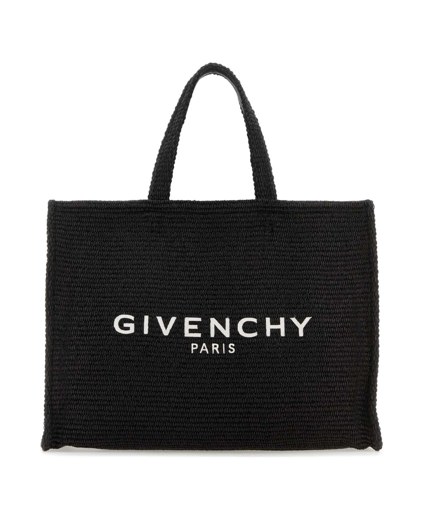 Givenchy Black Raffia Medium G-tote Shopping Bag - BLACK