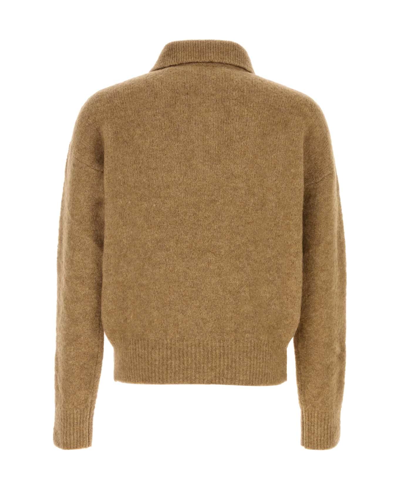 Ami Alexandre Mattiussi Camel Stretch Alpaca Blend Polo Shirt - CAMEL