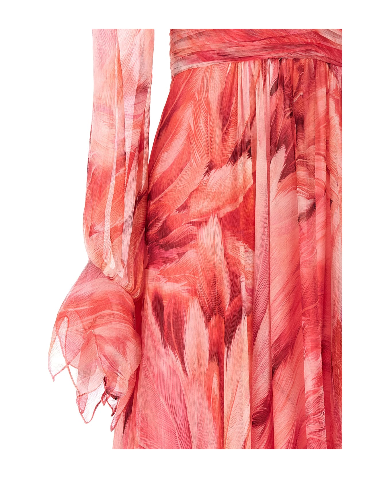 Roberto Cavalli 'plumage' Dress - Fuchsia ワンピース＆ドレス