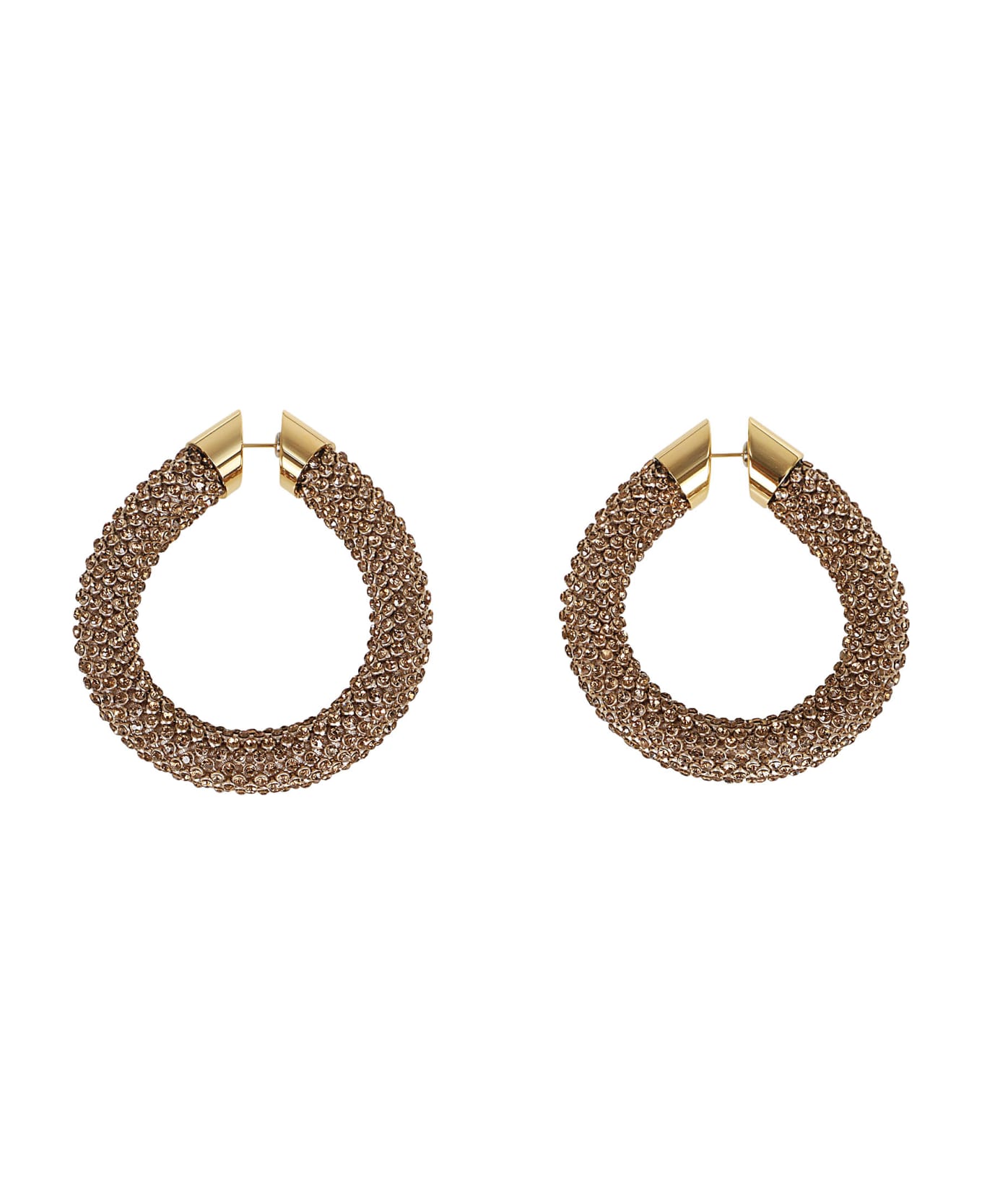 Paco Rabanne Gold Topaz Crystal Tube Mesh Earrings - Gold Topaz