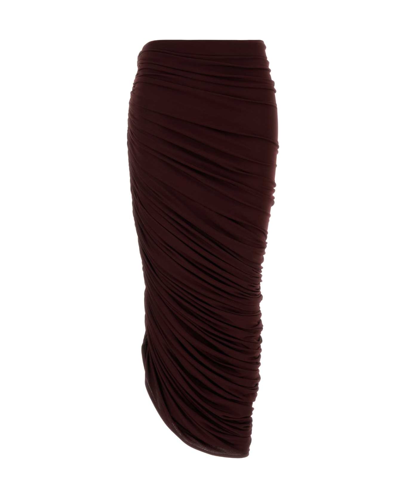 Magda Butrym Burgundy Stretch Viscose Blend Skirt - BORDEAUX