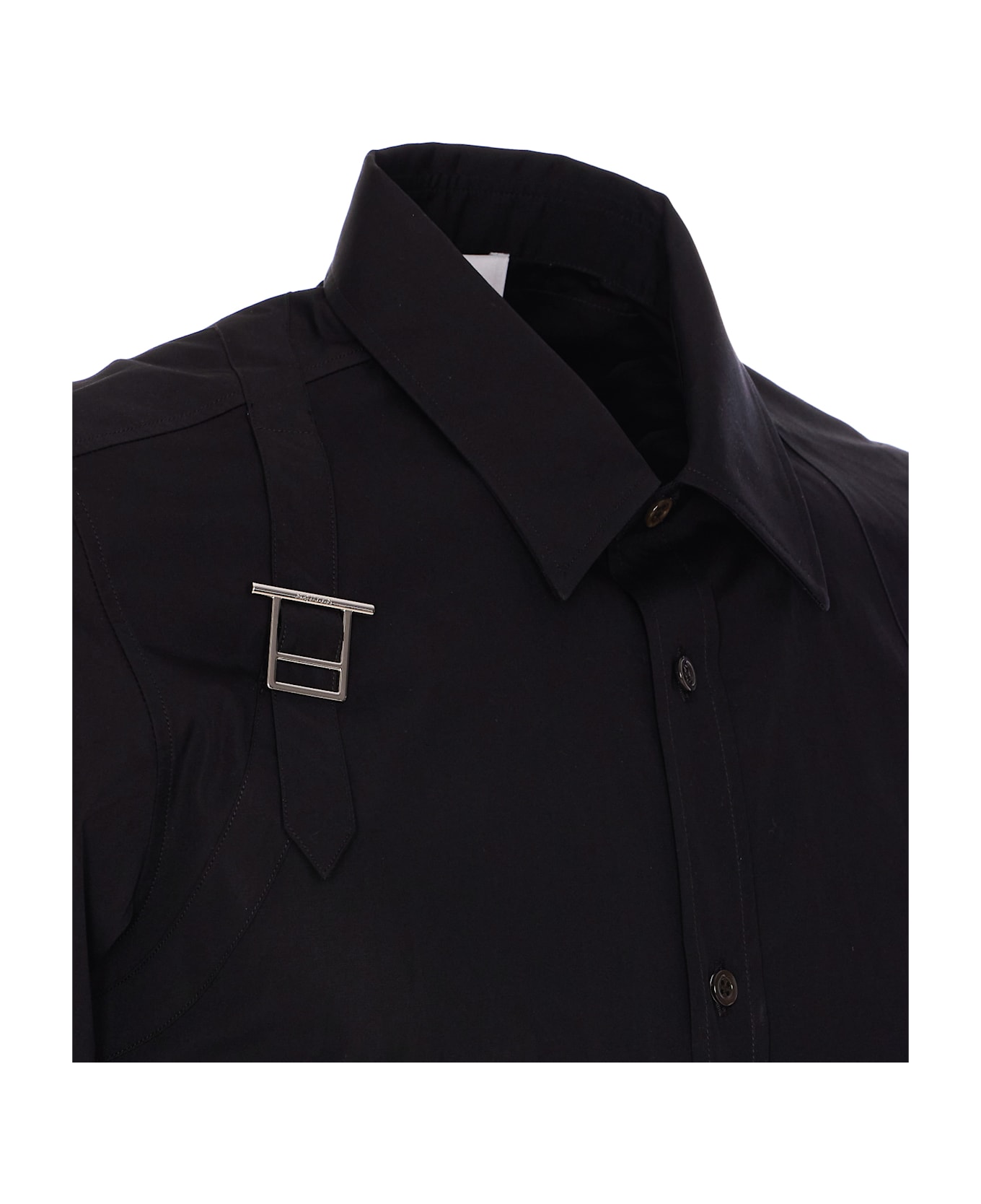 Tシャツ・カットソー alexander mcqueen SS25 'Harness' shirt (814641QNAAX 1000) Alexander McQueen Harness Shirt | italist