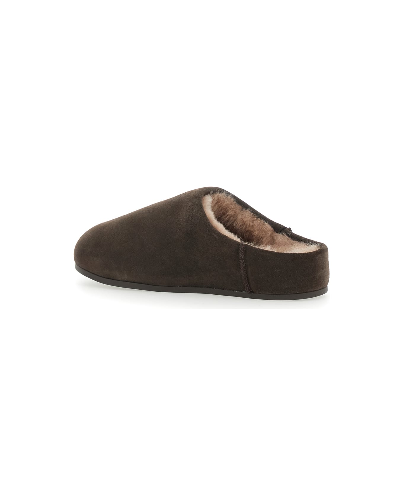 UGG 
elea
 Brown Mules With Logo Lettering On The Side And Shearling Lining In Suede Woman - Brown