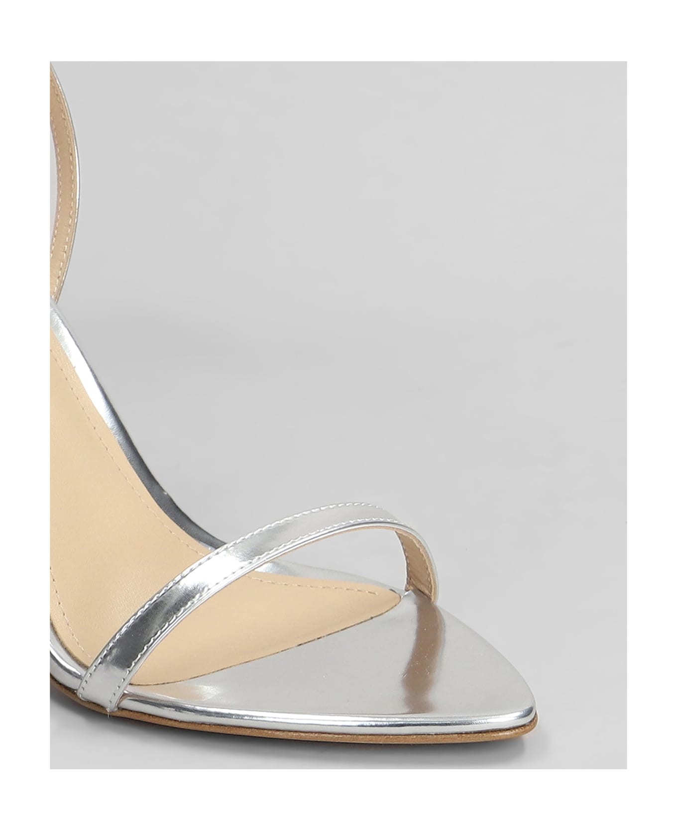Lola Cruz Summer Heel 95 Sandals In Silver Leather - silver