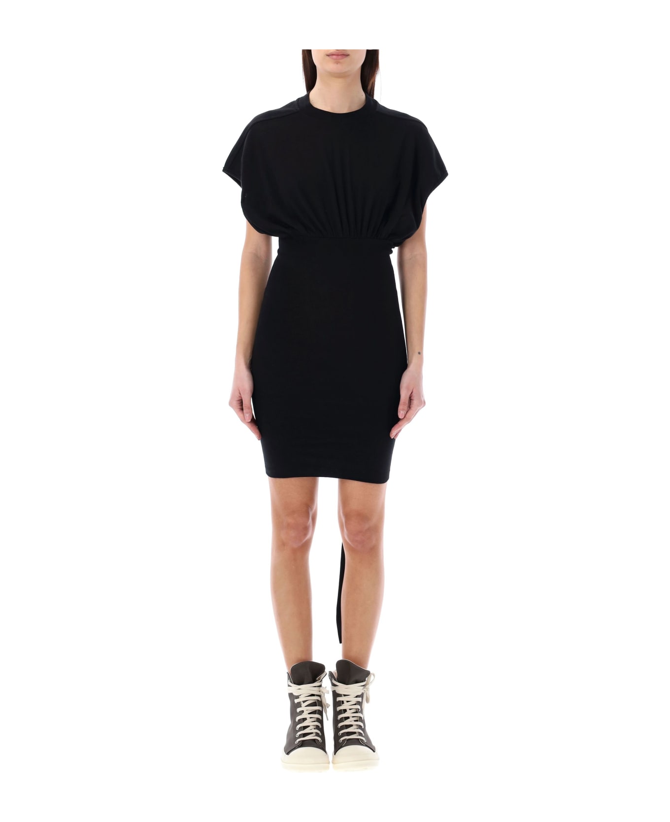 DRKSHDW Cinched S/l Tommy Mini Dress - BLACK